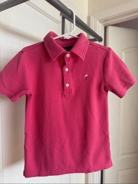 Pink Polo Shirt with Flamingo Embroidery
